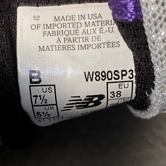 NEW Balance Runners Made in USA Woman’s Size 7.5 Purple, Green, Grey W890SP3 - Picture 6 of 6